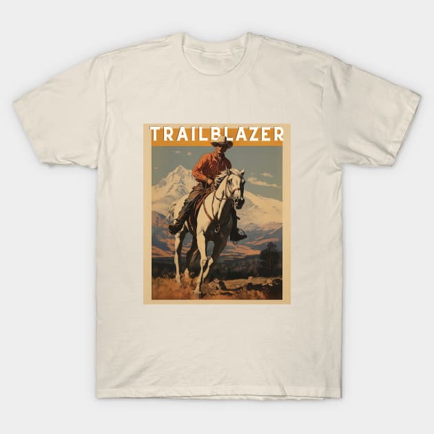 Rocky Mountain Maverick: Trailblazing Frontier Cowboy T-Shirt by Iron Creek